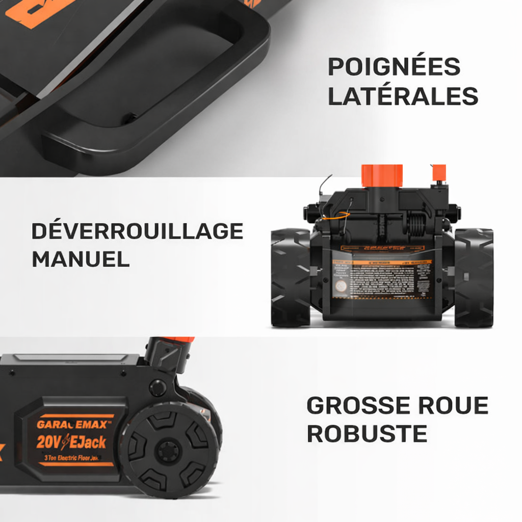RGM-3T, cric de levage électrique 3 tonnes, profil bas en aluminium et acier